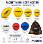 Molten Pachet mingi soft Molten pentru gradinite si scoli, 7 mingi diferite + sac transport SBP (Soft-SG-SPB)