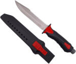 Depox Cutit de vanatoare DEPOX®, Survival Blade, otel inoxidabil, 34.5 cm, negru, teaca inclusa (2757)