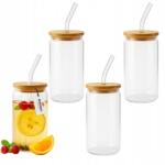 Premium Pohár szett szívószállal és fedéllel 550ml Bergman italokhoz 4 db-os