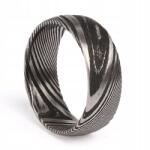  Damaszkuszi ónix gyűrű, harcos, 8 mm, ezüst/fekete, szálcsiszolt TM-RI0002-67 (TM-RI0002-67)