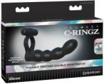 Fantasy C-Ringz FCR Posable Partner Dublu Pen Inel pentru Penis cu Dildo și Vibrații