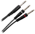Plugger Cablu Y Jack 6.3mm Stereo - 2 X Jack 6.3mm Mono 3m (47999)