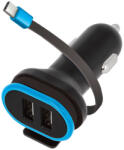Forever Incarcator Auto 3a Cu 2xusb A + Cablu Usb-c 0.2m (gsm034043)