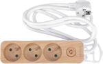 TOYA Prelungitor-distribuitor cu aspect de lemn 3G Z/U 1, 4 m (72340)