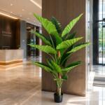  Planta artificiala Alocasia decorativa cu 2 tulpini, 190 cm, verde (AT1CT-IM1P-PL1D-JY3109)