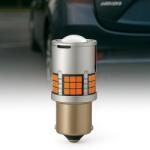 AutoREY Bec LED Auto PY21W / BAU15S / 1156 cu Lupa si 60 LED-uri Premium Culoare Portocaliu 3000K pentru Semnalizare sau DRL, lumini de zi, CANBUS, fara eroare de bec ars, 12V, Putere 30W (AI18-13)