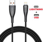 VEGER Cablu Date si Incarcare pentru Iphone, VEGER, USB la Lightning, 2.4A, 1.2m Negru (6970453554617) - google