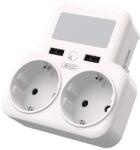 XO Design Priza portabila XO WL09 pentru interior, 2 prize, 2 porturi USB, lampa LED, senzor miscare, 4000W, Alb (6920680826049)