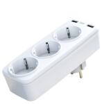 XO Design Priza portabila XO WL08 pentru interior, 3 prize, 2 porturi USB, 4000W, Alb (6920680826131)