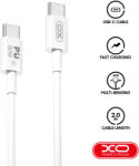 XO Design Cablu pentru incarcare si transfer de date XO NB-Q190B, 2X USB TYPE-C, 3A, 60W, 2M, ALB (6920680880225)