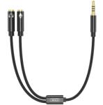 XO Design Adaptor Audio XO Design, NB-R197, 3.5 mm la 3.5 mm, 0.23 m, TRRS Tata - 2 x TRRS Mama, Negru (6920680880881)