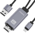 KakuSiga Adaptor HDMI KakuSiga, Compatibil cu Apple, USB, tip Lightning, 1 m, Gri (6921042118161)