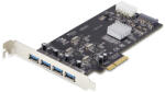 StarTech P5Q4A-USB-CARD, PCIe, USB 3.2 Gen 1 (3.1 Gen 1), Teljes magasságú/alacsony profilú, PCI 2.0, SATA 15-tűs, Fekete (P5Q4A-USB-CARD)
