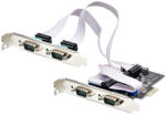 StarTech PS74ADF-SERIAL-CARD, PCIe, Soros, RS-232/422/485, Fekete, Adatforgalom, ASIX - AX99100 (PS74ADF-SERIAL-CARD)