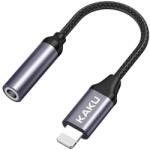 KakuSiga Cablu Adaptor, Convertor Audio Jack 3.5 mm la conector Lightning pentru iPhone, iPad, iPod, 2 in 1, Negru (6921042115450)