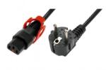IEC Lock Cablul de alimentare Schuko/IEC C13 unghiular drept M/F 3m negru cu blocare IEC LOCK+ (IEC-EL342S)