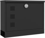 HOMCOM Cutie Poștală de Perete, Rezistentă la Intemperii, cu Ferestre de Vizualizare, 2 Chei, 36.5x11.5x29cm, Negru | Aosom Romania (B80-015V00BK)