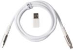 Keychron Cablul de date Keychron Double-Sleeved Geek 8K USB-C - USB-C M/M, 1 m, alb + adaptor USB-A (CAB-37)
