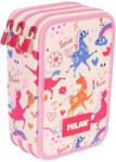 MILAN Penar cu instrumente de scris Milan Flowicorn - Bej, 3 fermoare (52614) Penar