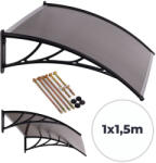 MultiGarden Műanyag előtető, MultiGarden AW-017C-2, 150 x 100 cm, fekete, polikarbonát tetőpanel, műanyag tartóelemek, egymás mellé illeszthető, szerelőkészlettel (TF5104)
