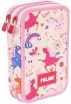 MILAN Penar cu instrumente de scris Milan Flowicorn - 2 fermoare (52617) Penar