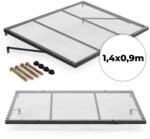 MultiGarden Műanyag előtető, MultiGarden AW-090, 140 x 90 cm, fekete, polikarbonát tetőpanel, horganyzott acél tartóelemek, szerelőkészlettel (TF5100)