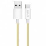 LogiLink USB 2.0 Type-C Cable C/M > A/M, Nylon, 60W yellow 1.5m