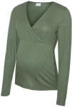 Mamalicious Bluza cu mânecă lungă gravide, cu nervuri, verde verde (14B67B)