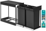 Songmics Szelektív hulladékgyűjtő konyhaszekrénybe, 2x15 L fekete (LTB950B01)