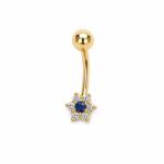 ÉkszerM 14K Sárga Arany Köldök Piercing AU 99687