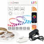 Ledlumen Led szalag Wifi 24W 12V 150 Smd 5050 5m Rgb Színes vonal Tuya Smart Life (ZES000285)