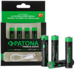 PATONA Premium 500mAh USB-C töltéssel 4X AAA Mignon újratölthető lítium elem (1409) (1409)