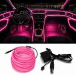 OneLED Autós LED Szál, Vágható LED Fény, USB Töltésű 2m Pink (CARLED004)