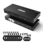  TESmart Dual Monitor DisplayPort KVM Switch - 8x2 (4 PC, 2 Monitor) 4K@60Hz, EDID, Hot Plug, USB 2.0, Pass-Through, DCCI (X0019SWDB9)