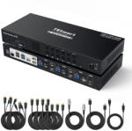 TESmart MST KVM Dokkolóállomás 3 Monitorhoz 4K 60Hz - 1 Laptop + 3 PC (HDC403-P23-EUBK)