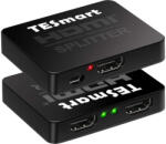 Tesmart HDMI Splitter 1x2 - 4K@60Hz HDMI 2.0 Elosztó, Tükrözött Megjelenítés - Fekete (X001AD1GLB)