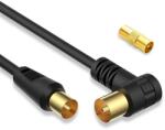 TESmart RG59 Koaxiális TV/SAT Kábel - 75 Ohm, 90° Hajlított Csatlakozóval és Toldóval 2m (X001A74SLR)