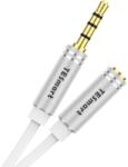  Fejhallgató hosszabbító kábel 3, 5 mm TRRS, 2, 5 m - mikrofonos, aranyozott, TESmart (X0019DRW7T)