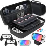 HEYSTOP Nintendo Switch tok hordozható - 20 játékkártya hely, állvány, Joy-Con grip, vízálló, HEYSTOP (X0014QWGCH)