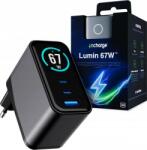 3mk Protection Incarcator Retea 3MK InCharge Lumin Display, 67W, 5A, 1 x USB-A - 2 x USB-C, Negru