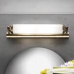 ORION Aplica de perete design lux pentru oglinda Nostalgie 42cm alama antique (Soff 3-464/2 Patina/495 opal-seidenmatt OR)