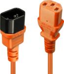 Lindy Cablu Lindy C14 to C13, lungime 0.5m, material cablu H05-VVF 3G 0.75mm, 3 fire, Connector A: IEC C14, Connector B: IEC C13, portocaliu (LY-30473)