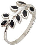 THIA Jewelry Inel argint frunza cu onix negru Thia marimea 51 (2202-IPK145-51-23)