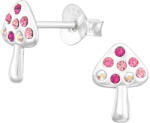 Rankine Cercei argint copii Mushroom cu zirconii roz (EF44242-28)