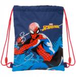 SAFTA Cipőzsák zsinórokkal Spider-Man Neon sötétkék 26 x 34 x 1 cm