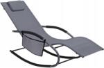 Sersimo Sezlong balansoar pentru gradina, ergonomic, din otel si textilen, gri închis (LEZ-1601)