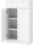 HomCom Dulap baie îngust cu 2 sertare, poliță reglabilă 60 x 30 x 108 cm Alb | Aosom Romania (834-845V90WT)
