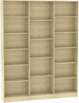 HOMCOM Bibliotecă 6 niveluri, Raft de depozitare cu 17 compartimente și rafturi reglabile, 149 x 23, 6 x 188 cm, Stejar | Aosom Romania (836-730V00AK) Biblioteca