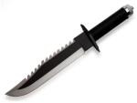 Depox Rambo multifunkcionális taktikai kés, rozsdamentes acél, üvegtörő, csavarhúzó, tároló rekeszes markolat, 39, 5 cm (2830)