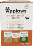 Applaws 12x70g Applaws tasakos csirkeválogatás 2 húslében vegyes csomag nedves macskatáp